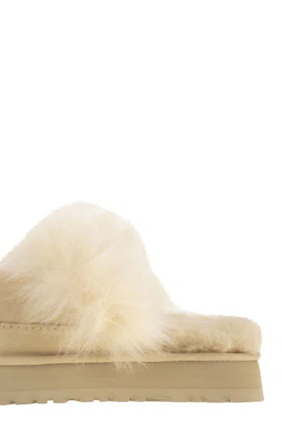 Ugg Chalet Beige Ankle Boots With Fur Design In Suede Woman In Multi