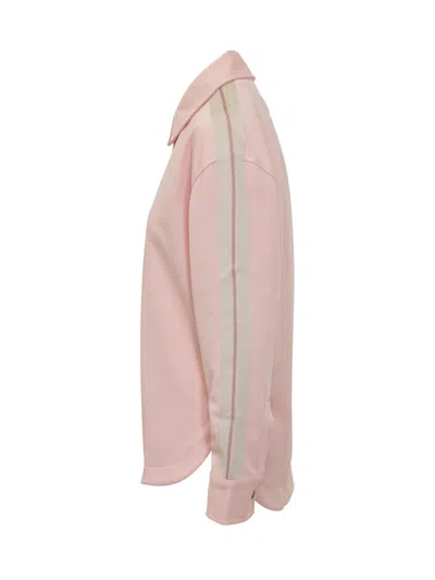 Palm Angels Pink Jacket With Side Bands In Pink