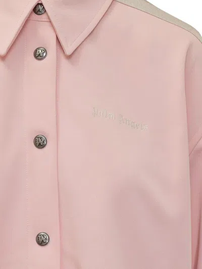 Palm Angels Pink Jacket With Side Bands In Pink