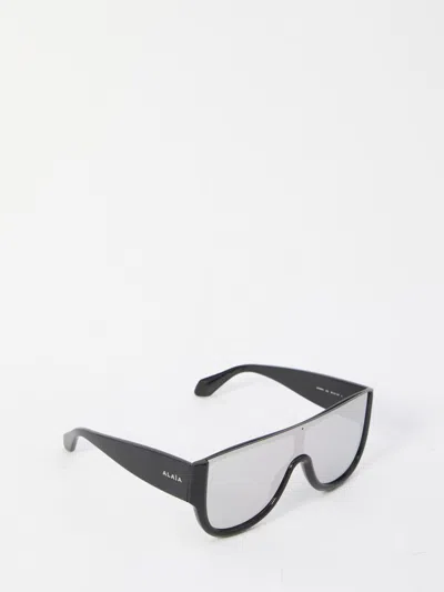 Alaïa Oversized Square Frame Sunglasses Thick Temples In Black