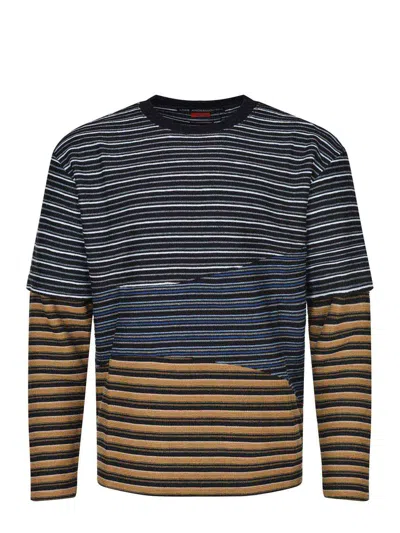 Andersson Bell Layered Striped Sweatshirt In Blue