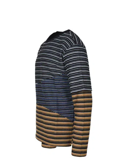 Andersson Bell Layered Striped Sweatshirt In Blue