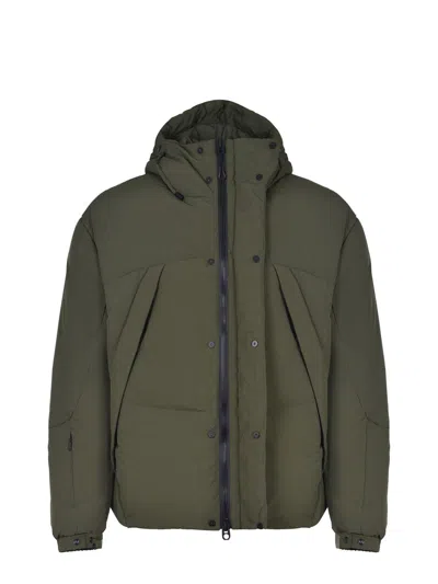 Jg1 Yves Salomon Green Hooded Down Jacket In Green