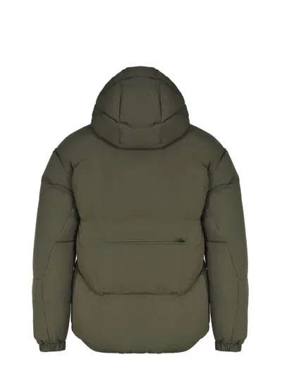 Jg1 Yves Salomon Green Hooded Down Jacket In Green