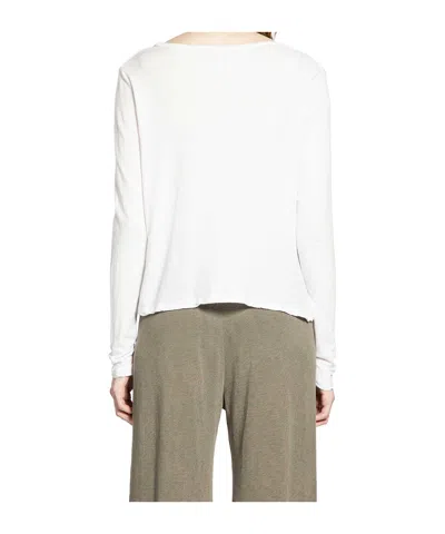 James Perse Stretch Rib Double Front Deep V Tee White In White
