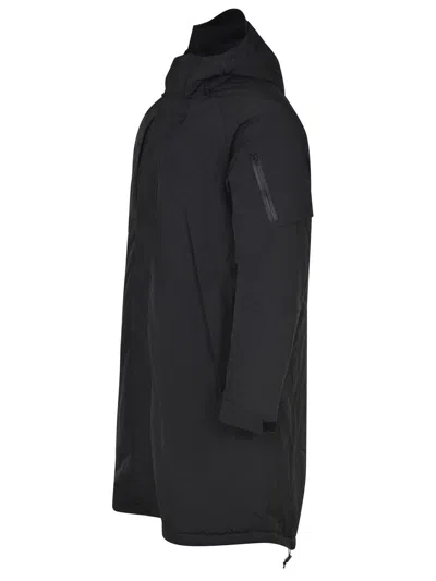 Jg1 Long Hooded Jacket Adjustable Hem In Black