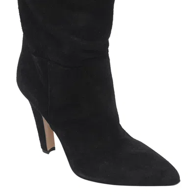 Paris Texas Over-the-knee Suede Pointed Toe Boots In Black