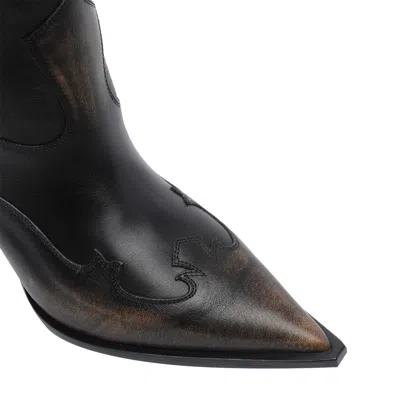 Paris Texas Western Inspired Mid-calf Stiletto Boots In Animal Print