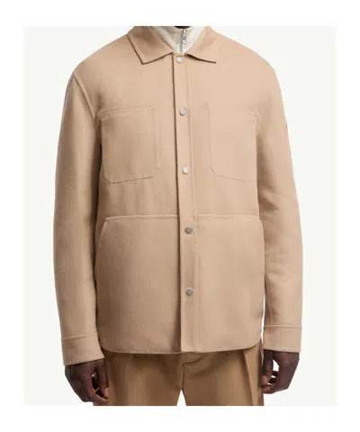 Moncler Tagnit Reversible Wool Shirt Jacket In Brown