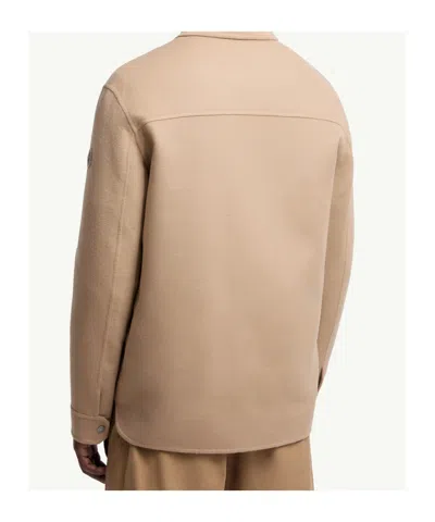 Moncler Tagnit Reversible Wool Shirt Jacket In Brown