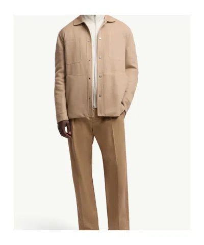 Moncler Tagnit Reversible Wool Shirt Jacket In Brown