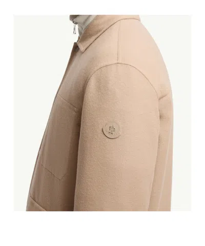 Moncler Tagnit Reversible Wool Shirt Jacket In Brown