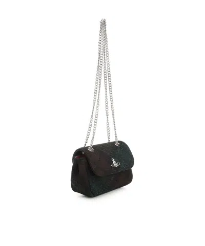 Vivienne Westwood Small Purse Chain Crossbody Bags Black In Green
