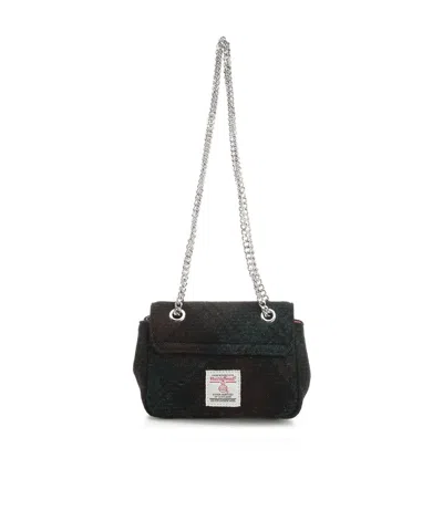 Vivienne Westwood Small Purse Chain Crossbody Bags Black In Green