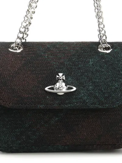 Vivienne Westwood Small Purse Chain Crossbody Bags Black In Green