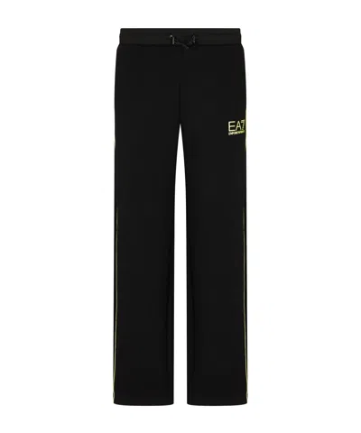 Ea7 Elastic Waist Track Pants In Black