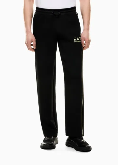 Ea7 Elastic Waist Track Pants In Black