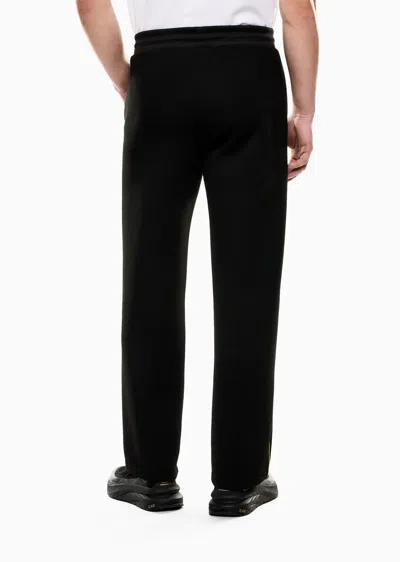 Ea7 Elastic Waist Track Pants In Black