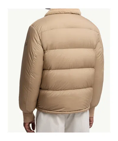 Moncler Tonnay Suede And Shearling Down Jacket In Brown