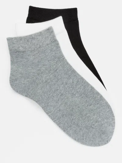 Eileen Fisher Organic Cotton Ankle Sock 3-pack In Multi