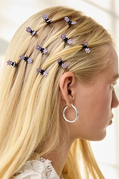 Urban Outfitters Mini Flower Claw Clips Set In Pink, Women's At  In Purple