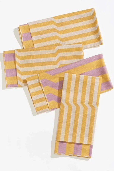 Tortuga Forma Quiet Season Dinner Napkin Set In Mariposa At Urban Outfitters In Orange