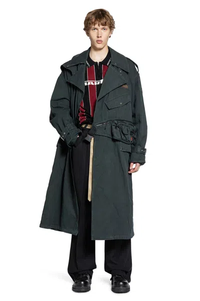 Martine Rose Man Green Coats In Green