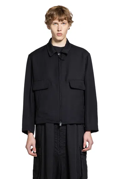 Yohji Yamamoto Casual Jacket In Black Wool In Black