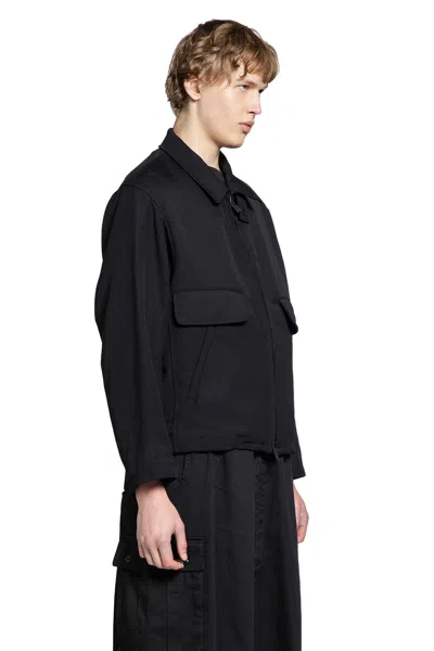 Yohji Yamamoto Casual Jacket In Black Wool In Black