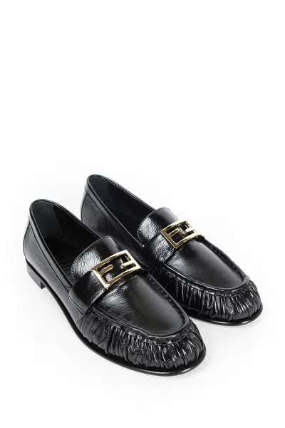 Fendi Nappa Leather Baguette Loafers Fringe Detail In Multi