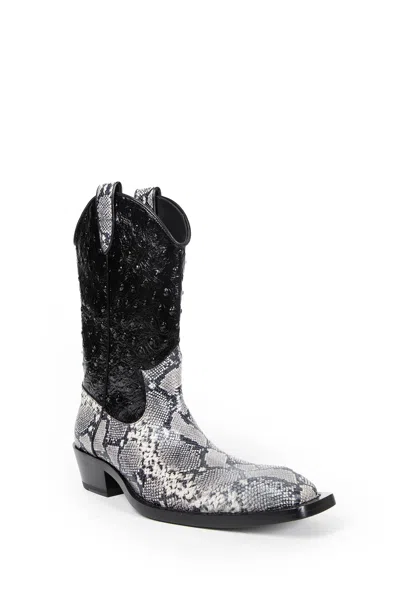 Martine Rose Man Grey Boots In Gray