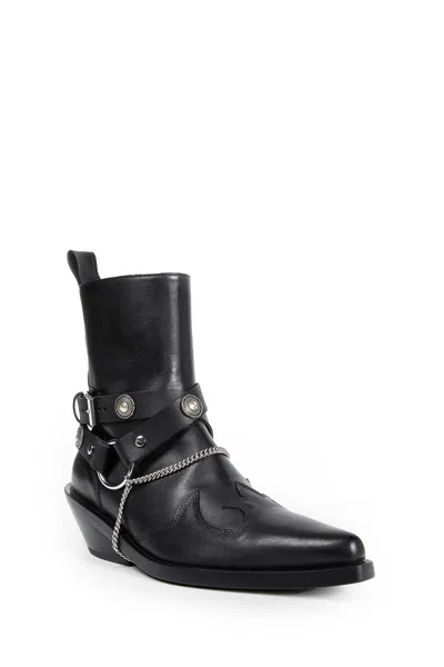 Ann Demeulemeester Ieva Santiags Ankle Boots In Black