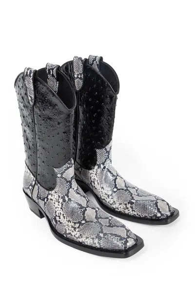 Martine Rose Man Grey Boots In Gray