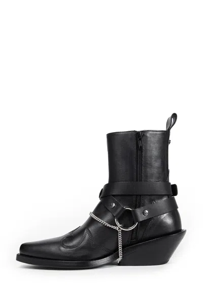 Ann Demeulemeester Ieva Santiags Ankle Boots In Black