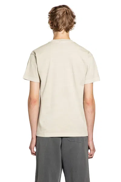 Carhartt Man Beige T-shirts & Tank Tops In Green