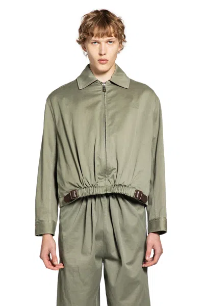 Loewe Long-sleeved Casual Jacket In Green