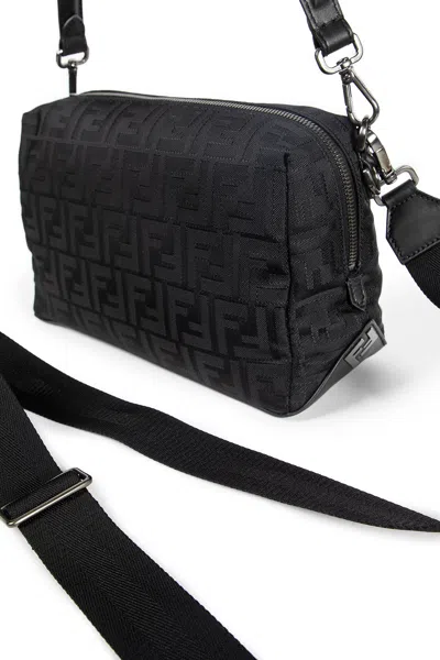 Fendi Men Lui Nylon Messenger Bag In Black