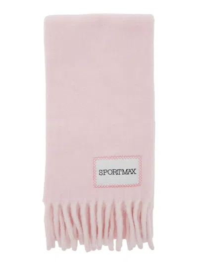 Sportmax Fringed Edge Scarf Collection In Pink