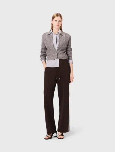 Maje Pantalon Avec Bandes Droites In Black