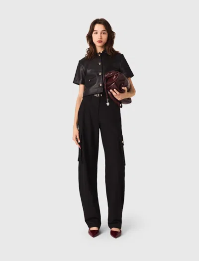 Maje Cargo Trousers In Black