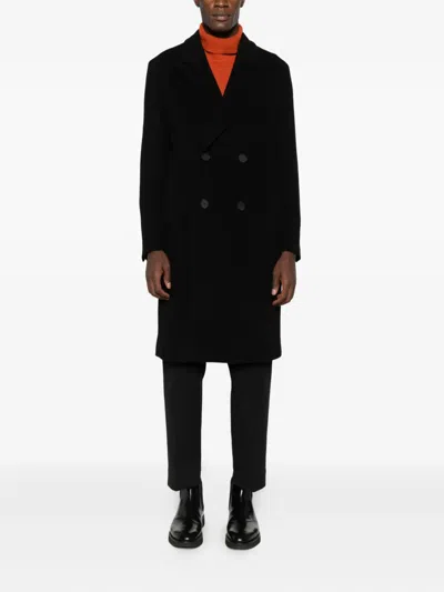 Manuel Ritz Double-breasted Coat In Black