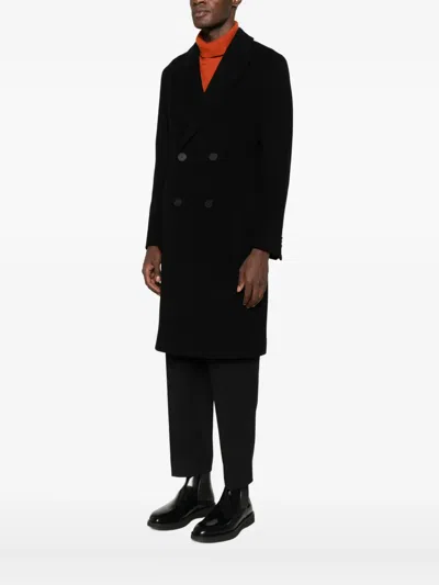 Manuel Ritz Double-breasted Coat In Black