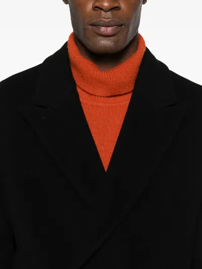 Manuel Ritz Double-breasted Coat In Black