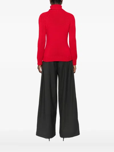 Base Wool Turtle-neck Jumper In Red