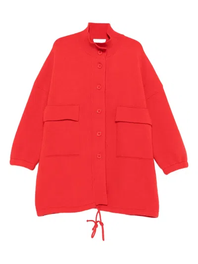 Laboratorio Capri Buttoned Flap-pockets Single-breasted Coat In Red