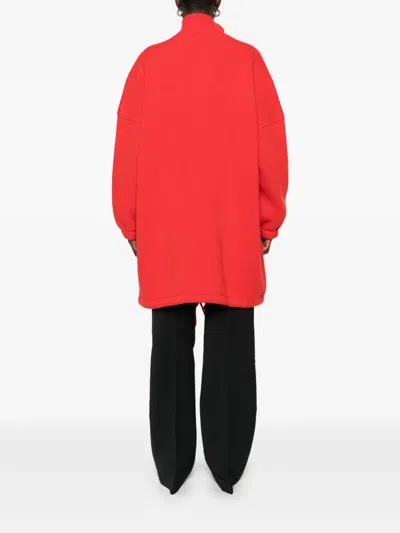 Laboratorio Capri Buttoned Flap-pockets Single-breasted Coat In Red