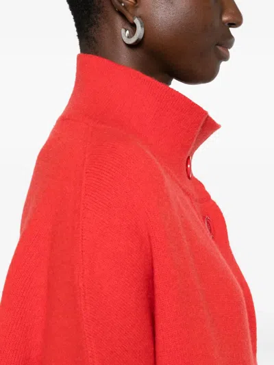 Laboratorio Capri Buttoned Flap-pockets Single-breasted Coat In Red
