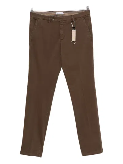 Manuel Ritz Button-fastening Trousers In Brown