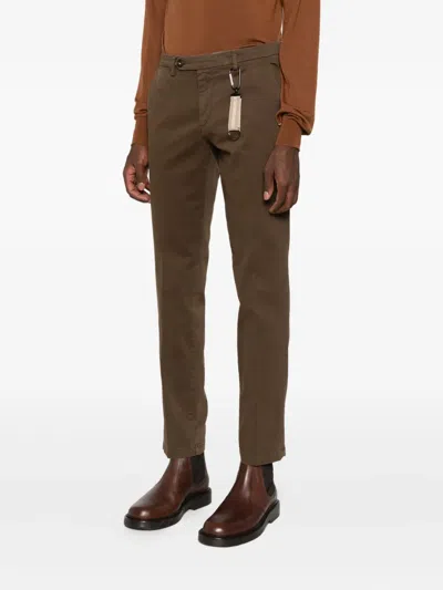 Manuel Ritz Button-fastening Trousers In Brown