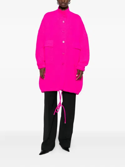 Laboratorio Capri Pocketed Buttoned Single-breasted Coat In Pink